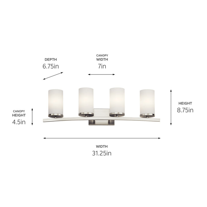 Kichler Canada - 45498NI - Four Light Bath - Crosby - Brushed Nickel