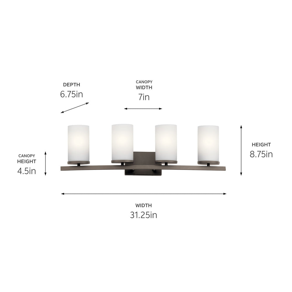 Kichler Canada - 45498OZ - Four Light Bath - Crosby - Olde Bronze