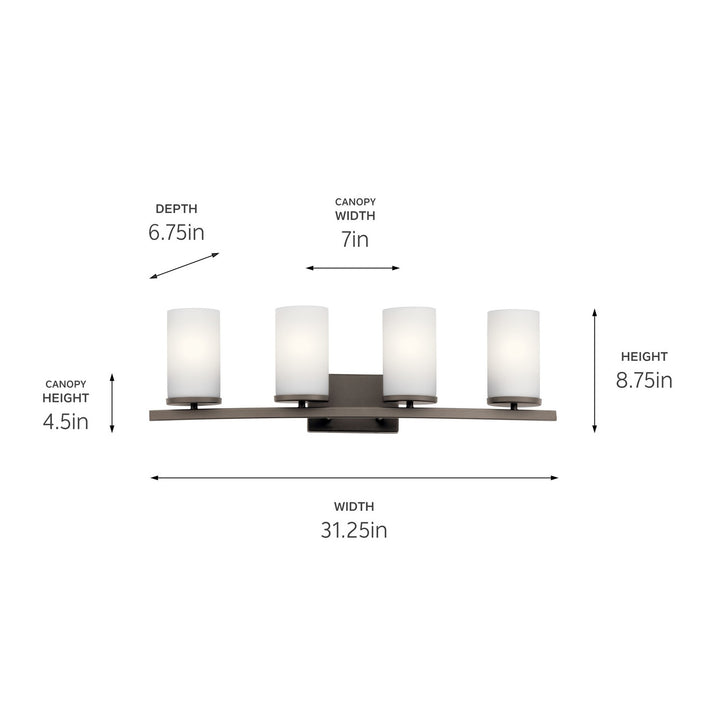 Kichler Canada - 45498OZ - Four Light Bath - Crosby - Olde Bronze