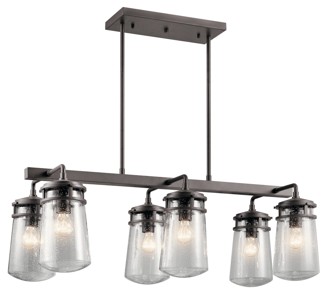 Kichler Canada - 49835AZ - Six Light Outdoor Linear Chandelier - Lyndon - Architectural Bronze