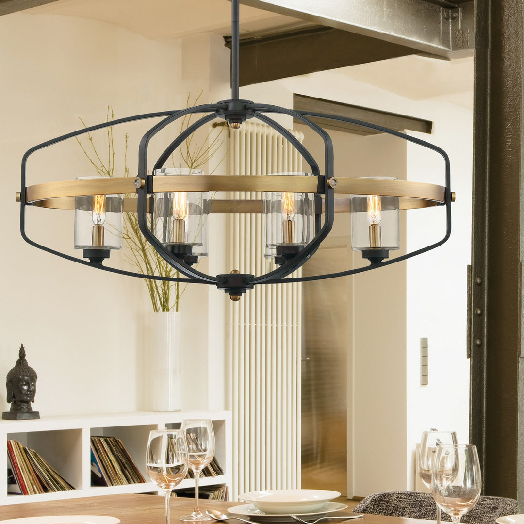 Savoy House - 1-8042-6-79 - Six Light Linear Chandelier - Kirkland - English Bronze and Warm Brass