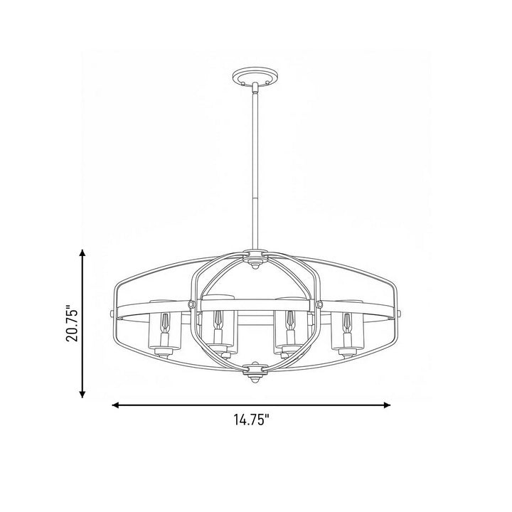 Savoy House - 1-8042-6-79 - Six Light Linear Chandelier - Kirkland - English Bronze and Warm Brass