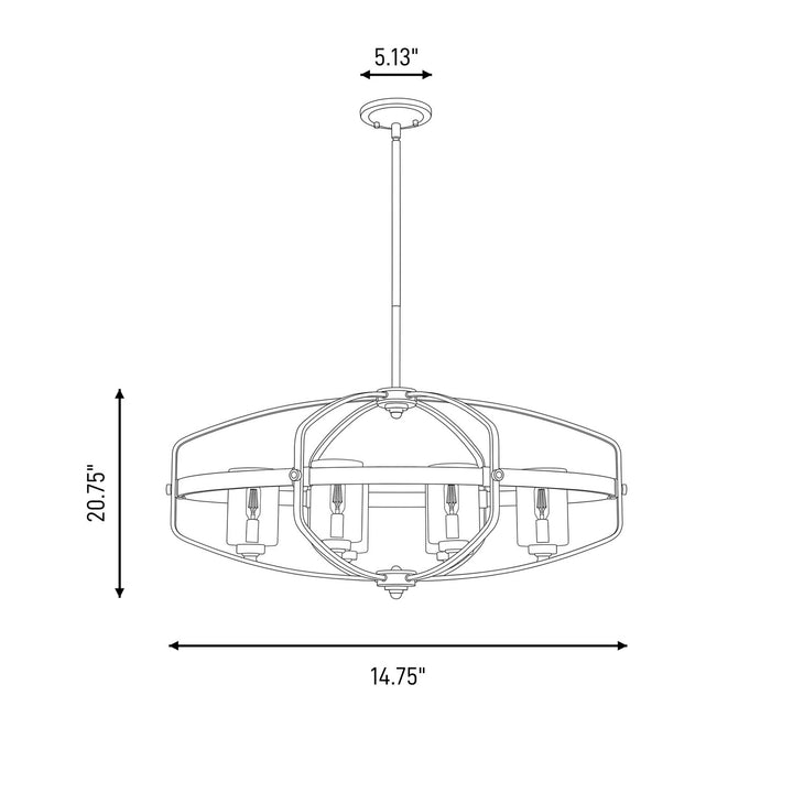 Savoy House - 1-8042-6-79 - Six Light Linear Chandelier - Kirkland - English Bronze and Warm Brass