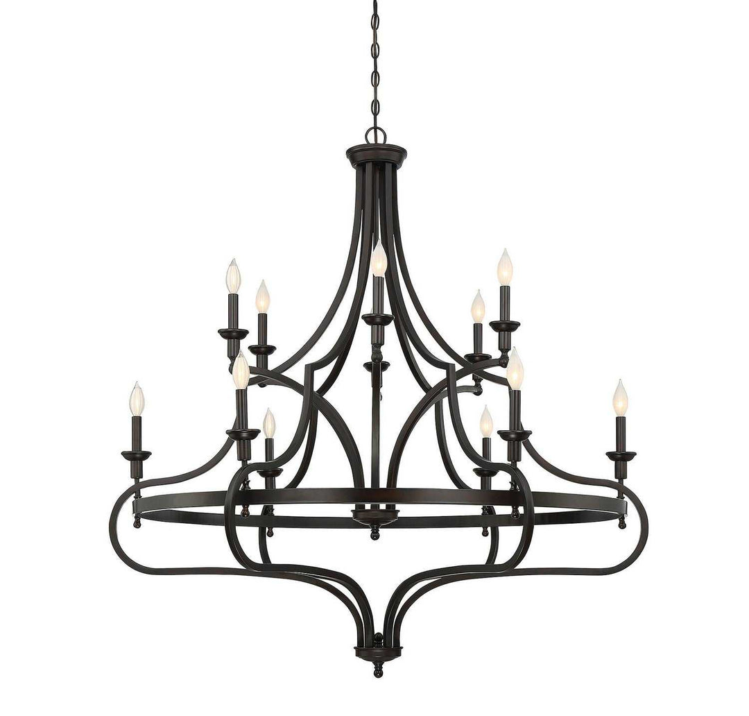 Shields 12 Light Chandelier in English Bronze Savoy House