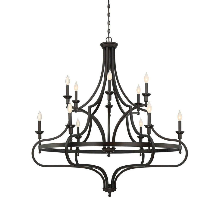 Shields 12 Light Chandelier in English Bronze Savoy House