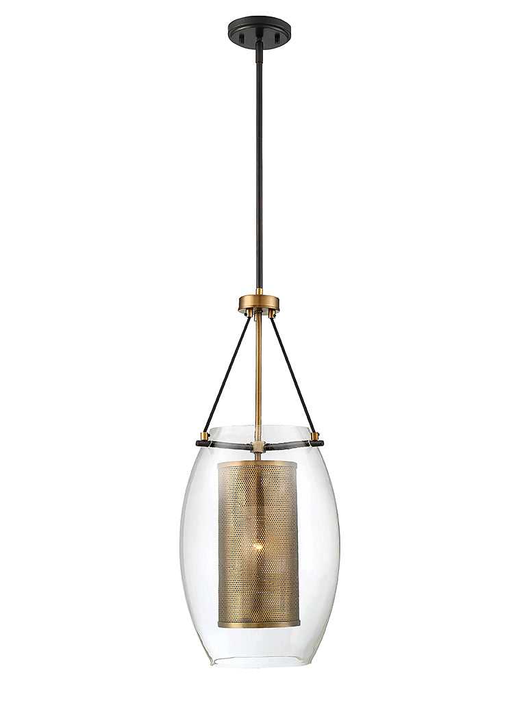 Savoy House - 7-9063-1-95 - One Light Pendant - Dunbar - Warm Brass w/Bronze
