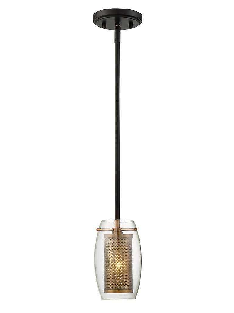 Savoy House - 7-9064-1-95 - One Light Pendant - Dunbar - Warm Brass w/Bronze