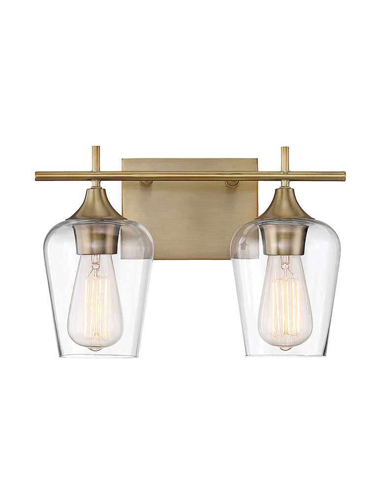 Octave Two Light Bath Bar in Warm Brass Savoy House