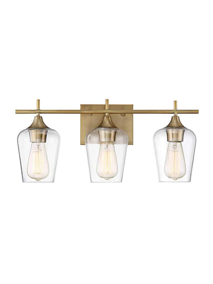 Octave Three Light Bath Bar in Warm Brass Savoy House