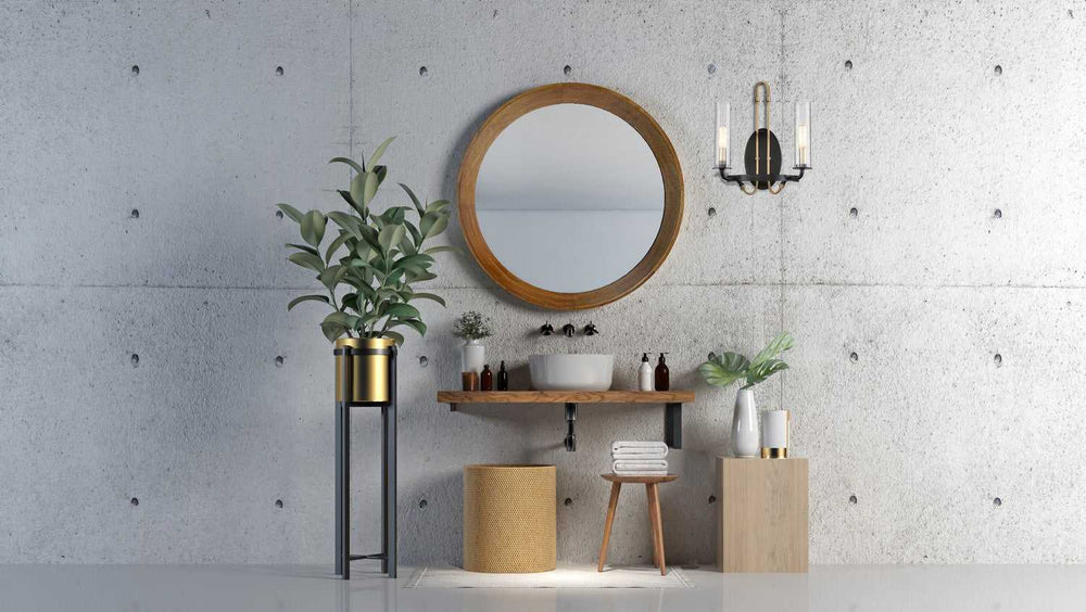 Kearney Two Light Wall Sconce in Vintage Black with Warm Brass Savoy House