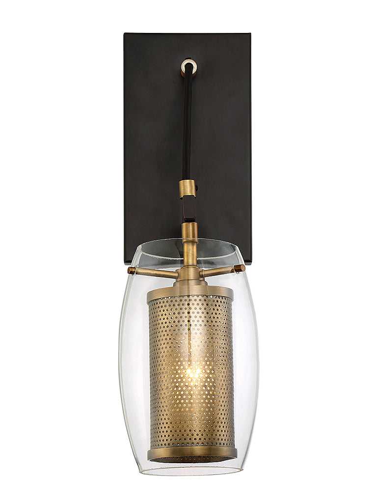 Dunbar One Light Wall Sconce in Warm Brass with Bronze Accents Savoy House