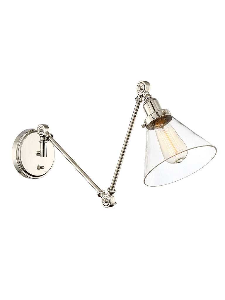 Drake One Light Wall Sconce in Polished Nickel Savoy House