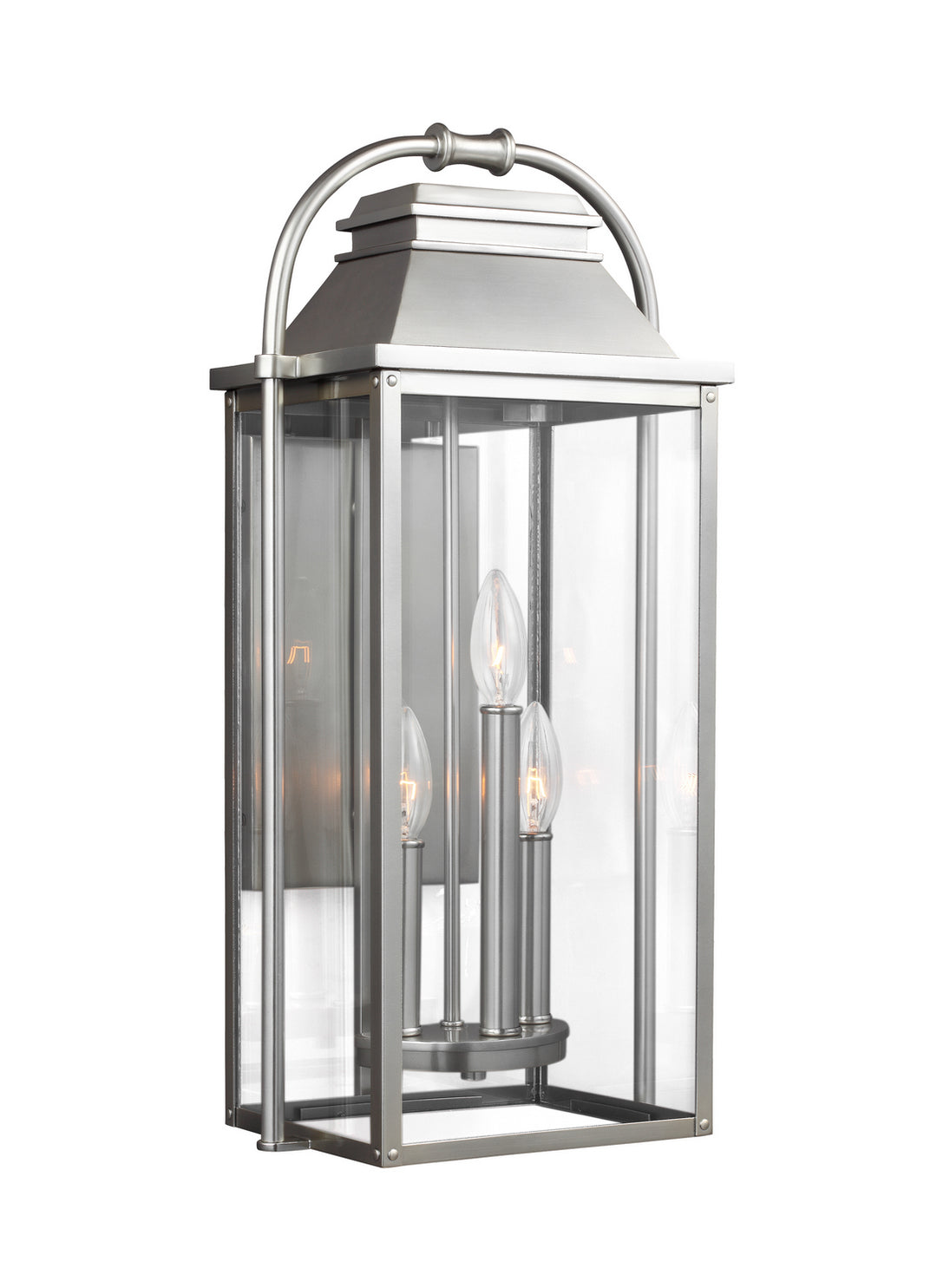Wellsworth Three Light Lantern in Painted Brushed Steel - available from The Lighting Shoppe, trusted by Canadian homeowners