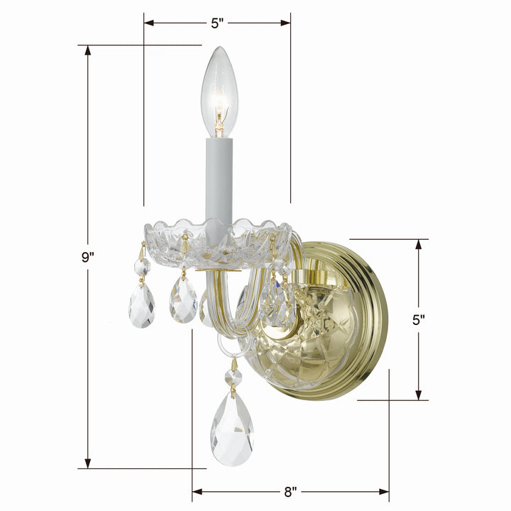 Crystorama - 1031-PB-CL-S - One Light Wall Sconce - Traditional Crystal - Polished Brass