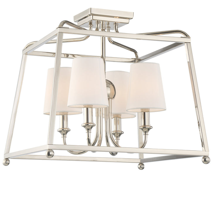 Sylvan Four Light Semi Flush Mount in Polished Nickel - available from The Lighting Shoppe, trusted by Canadian homeowners