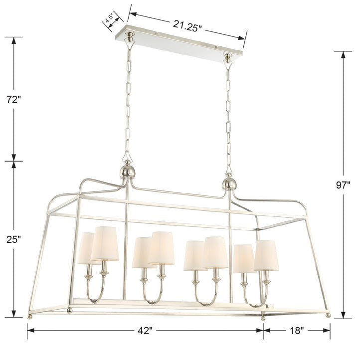 Crystorama - 2249-PN - Eight Light Chandelier - Sylvan - Polished Nickel