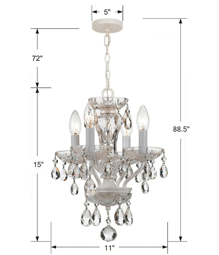 Crystorama - 5534-WW-CL-S - Four Light Mini Chandelier - Welton - Wet White