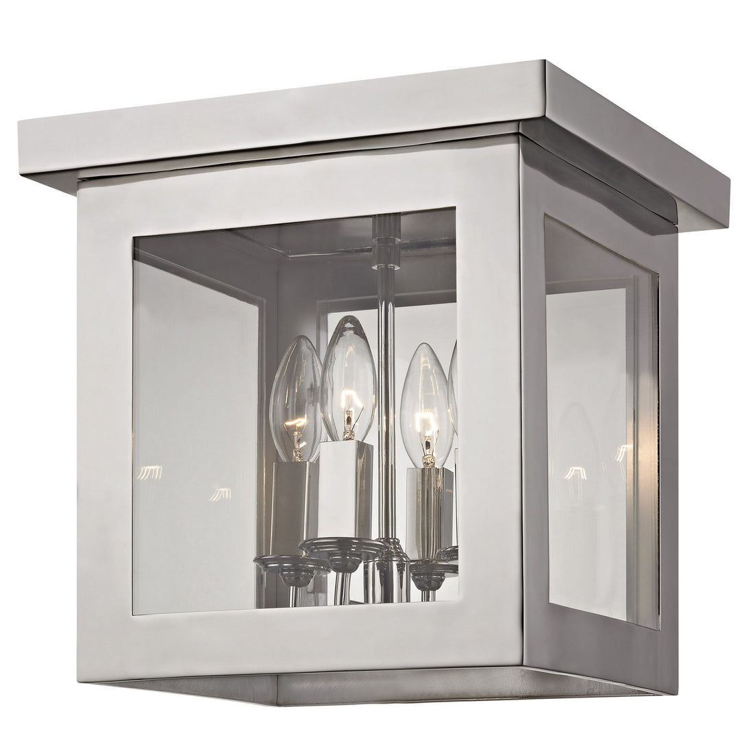 Hurley Four Light Flush Mount in Polished Nickel - available from The Lighting Shoppe, trusted by Canadian homeowners