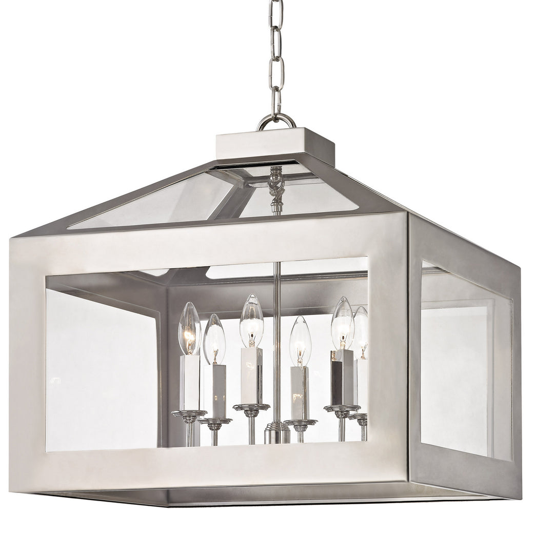 Hurley Six Light Chandelier in Polished Nickel - available from The Lighting Shoppe, trusted by Canadian homeowners