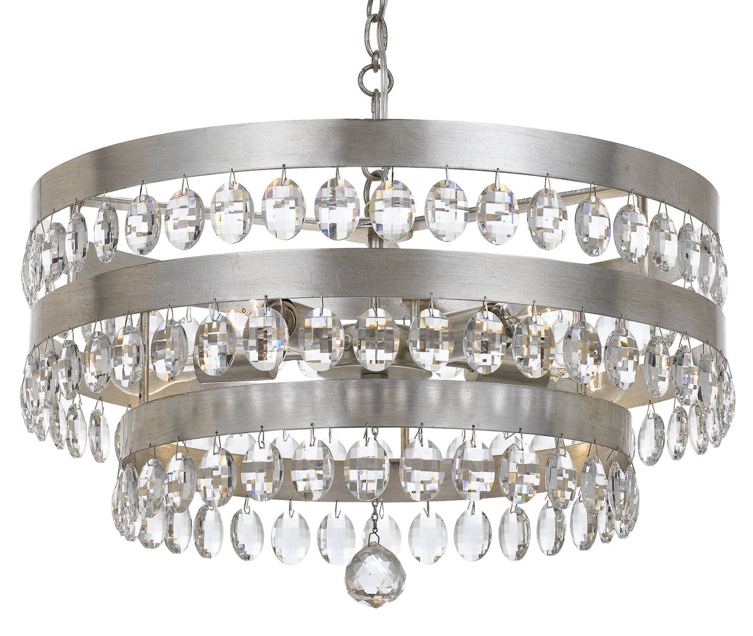 Perla Five Light Chandelier in Antique Silver - available from The Lighting Shoppe, trusted by Canadian homeowners