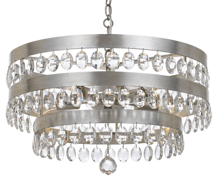 Perla Five Light Chandelier in Antique Silver - available from The Lighting Shoppe, trusted by Canadian homeowners