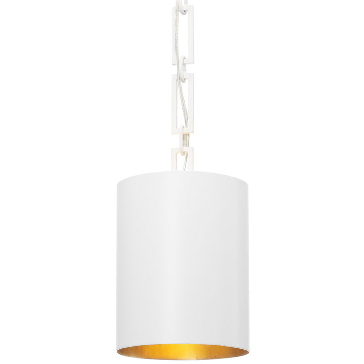 Alston One Light Mini Chandelier in Matte White + Antique Gold - available from The Lighting Shoppe, trusted by Canadian homeowners