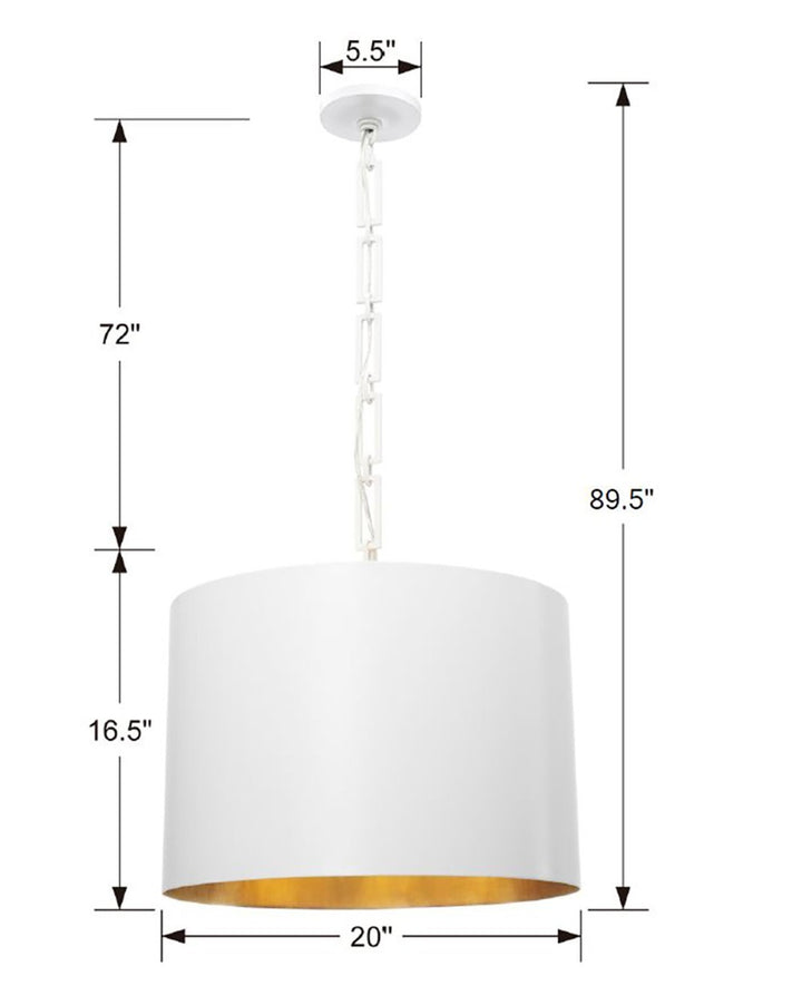Crystorama - 8686-MT-GA - Six Light Chandelier - Alston - Matte White + Antique Gold