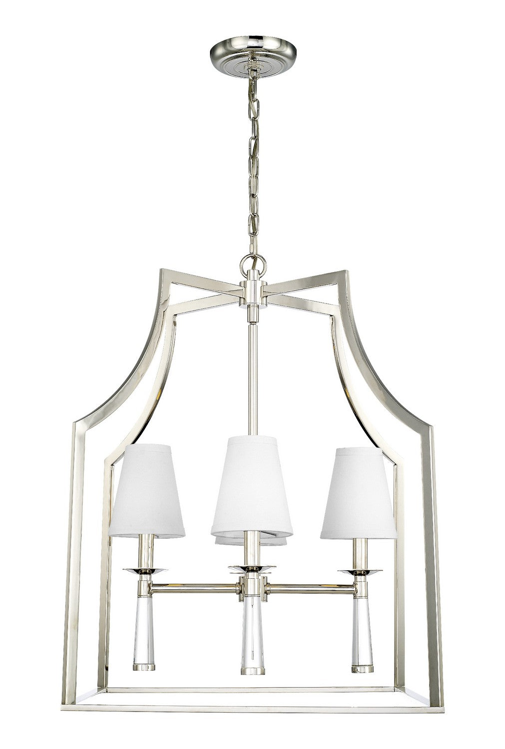 Baxter Four Light Chandelier in Polished Nickel - available from The Lighting Shoppe, trusted by Canadian homeowners