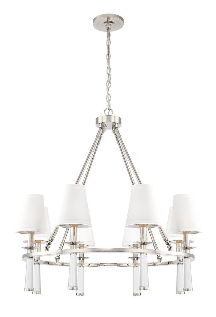 Baxter Eight Light Chandelier in Polished Nickel - available from The Lighting Shoppe, trusted by Canadian homeowners