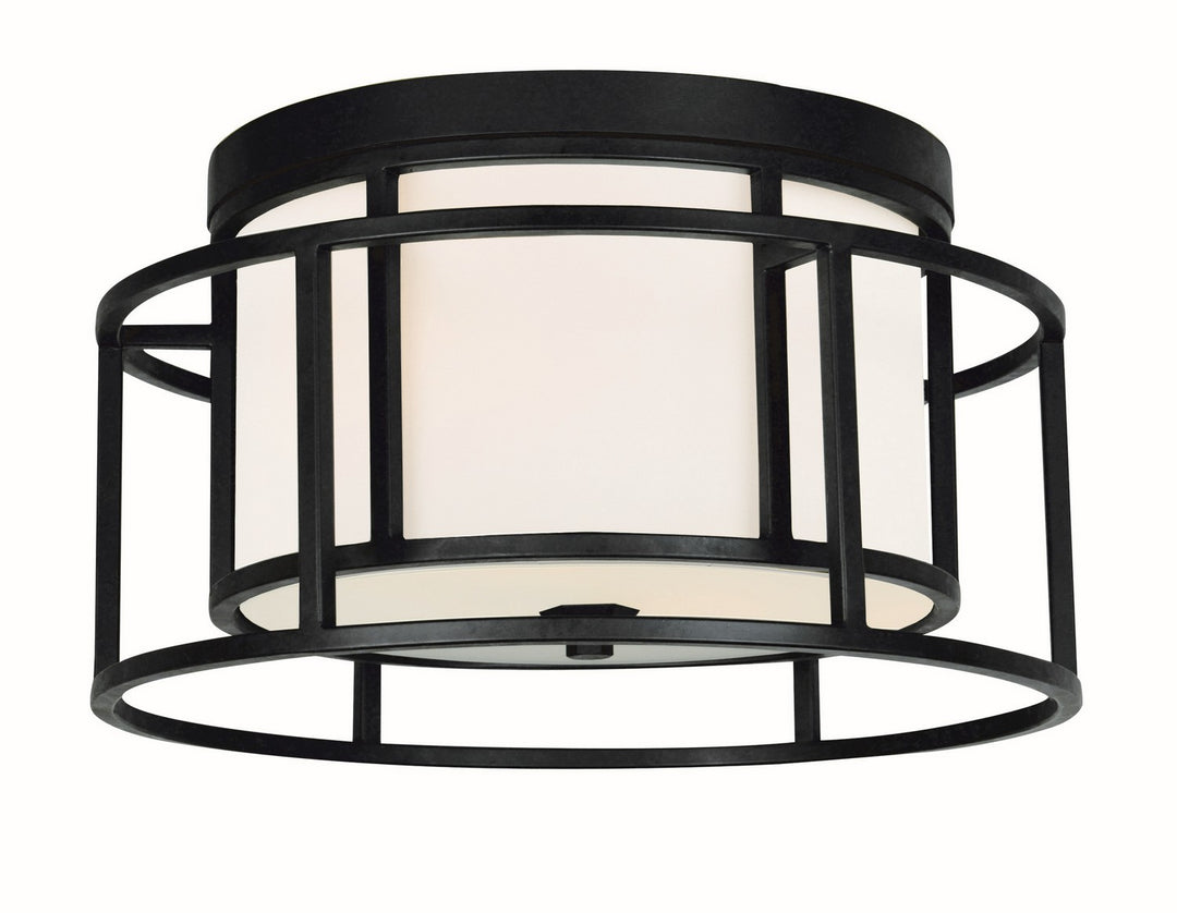 Hulton Two Light Flush Mount in Matte Black - available from The Lighting Shoppe, trusted by Canadian homeowners