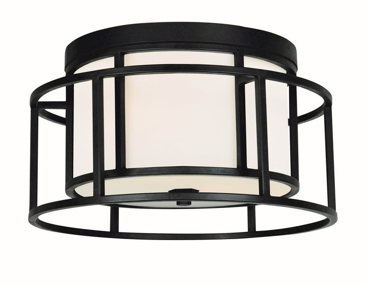 Hulton Two Light Flush Mount in Matte Black - available from The Lighting Shoppe, trusted by Canadian homeowners