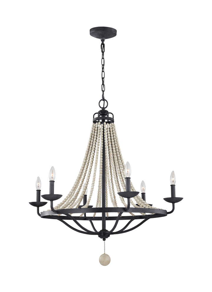 Visual Comfort Studio Canada - F3129/6DWZ/DWG - Six Light Chandelier - Nori - Dark Weathered Zinc / Driftwood Grey