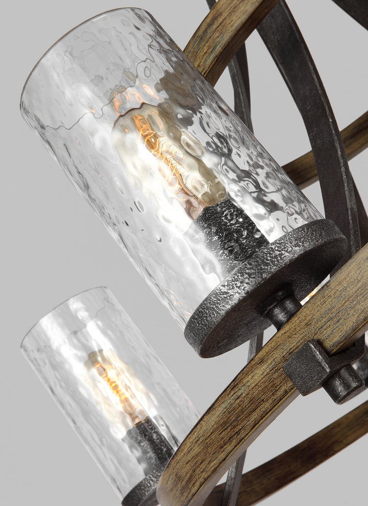 Visual Comfort Studio Canada - F3135/9DWK/SGM - Nine Light Chandelier - Angelo - Distressed Weathered Oak / Slate Grey Metal