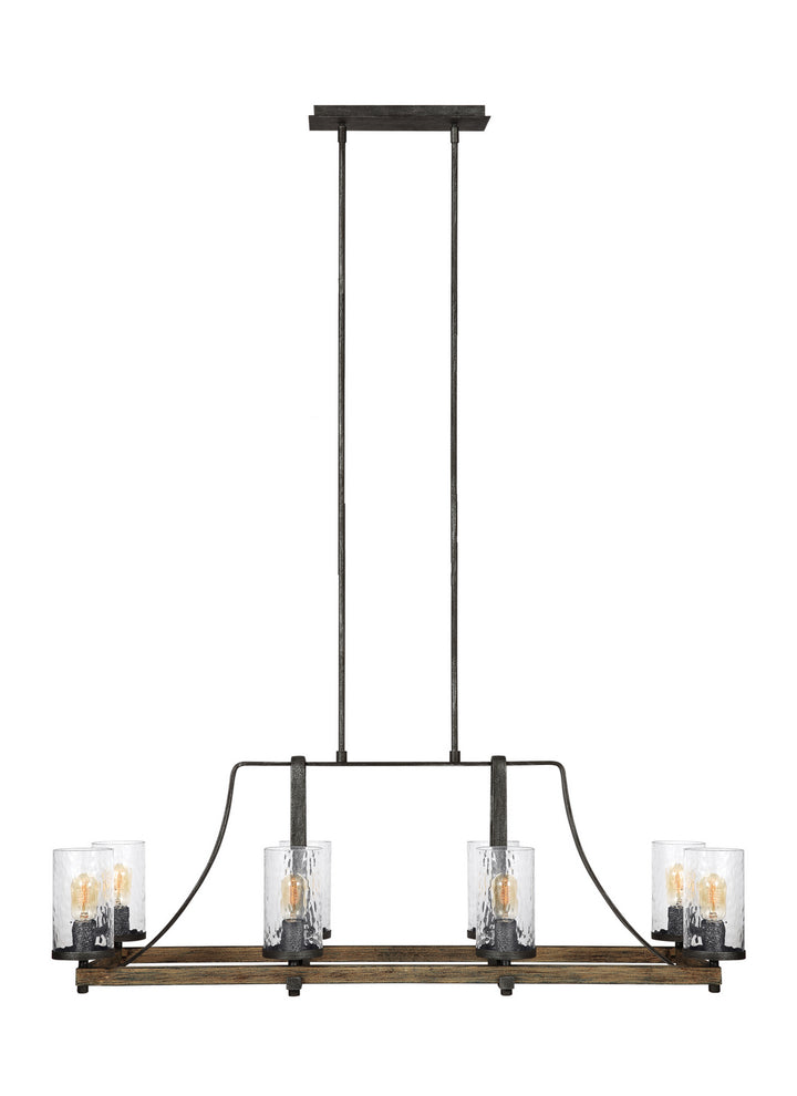 Visual Comfort Studio Canada - F3136/8DWK/SGM - Eight Light Island Chandelier - Angelo - Distressed Weathered Oak / Slate Grey Metal