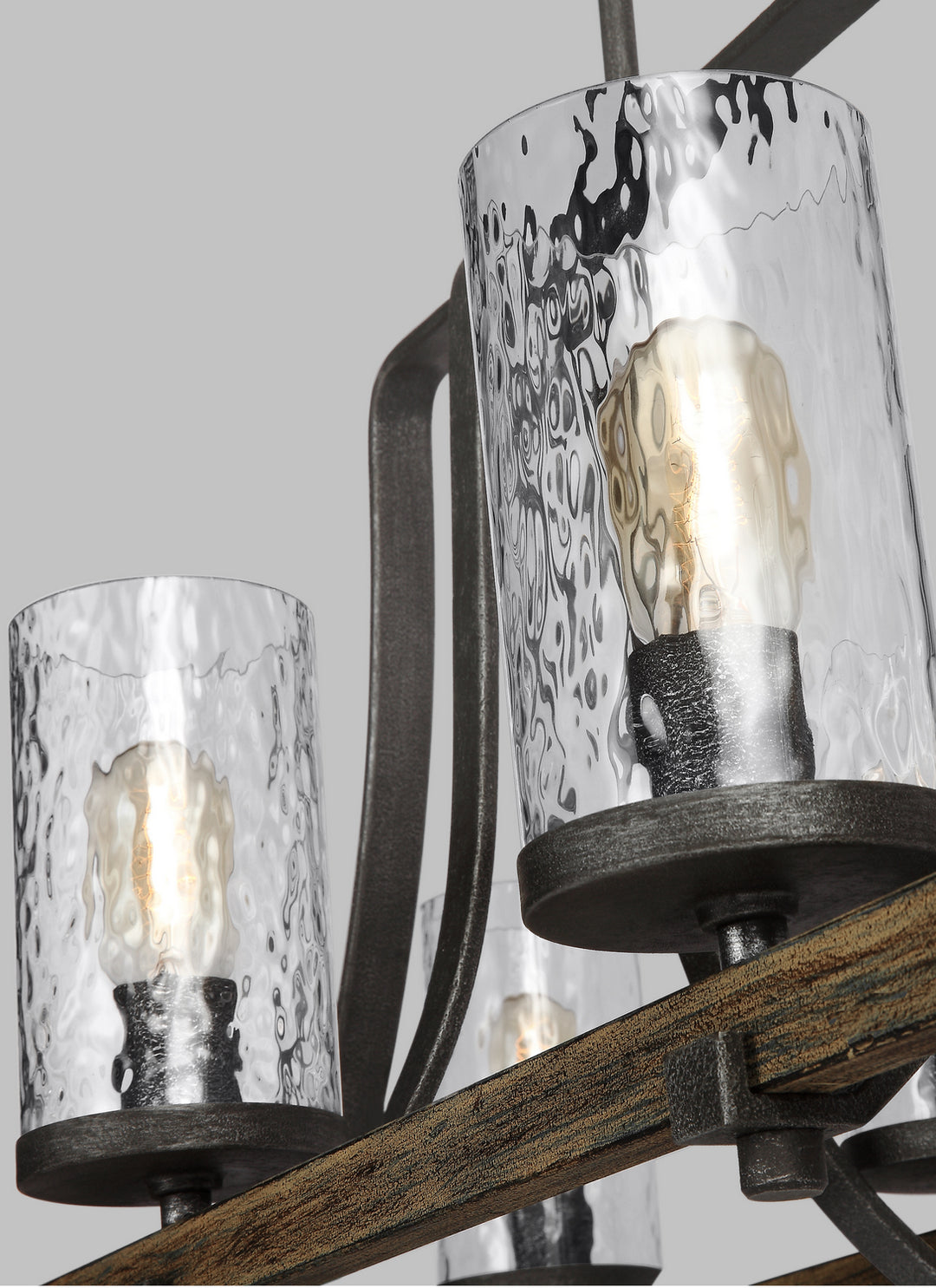 Visual Comfort Studio Canada - F3136/8DWK/SGM - Eight Light Island Chandelier - Angelo - Distressed Weathered Oak / Slate Grey Metal