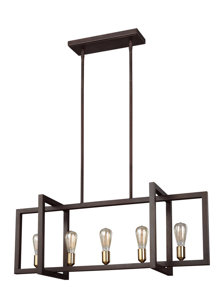 Visual Comfort Studio Canada - F3147/5NWB - Five Light Island Chandelier - Finnegan - New World Bronze