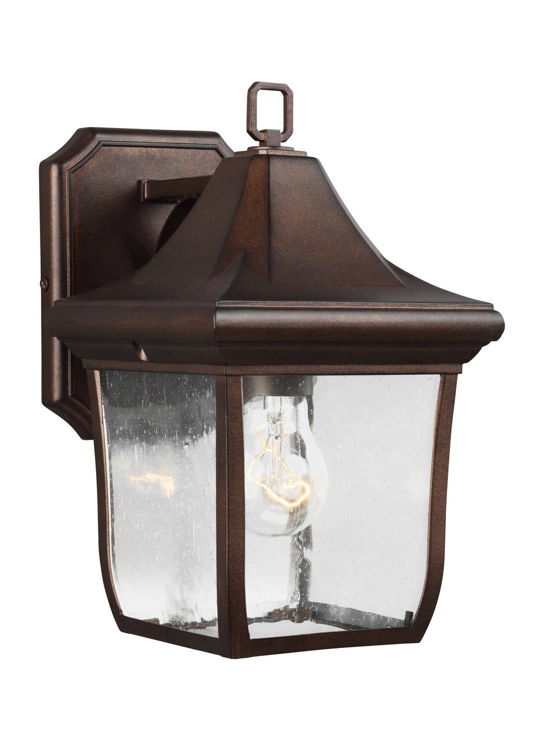 Oakmont One Light Outdoor Wall Lantern in Patina Bronze - available from The Lighting Shoppe, trusted by Canadian homeowners