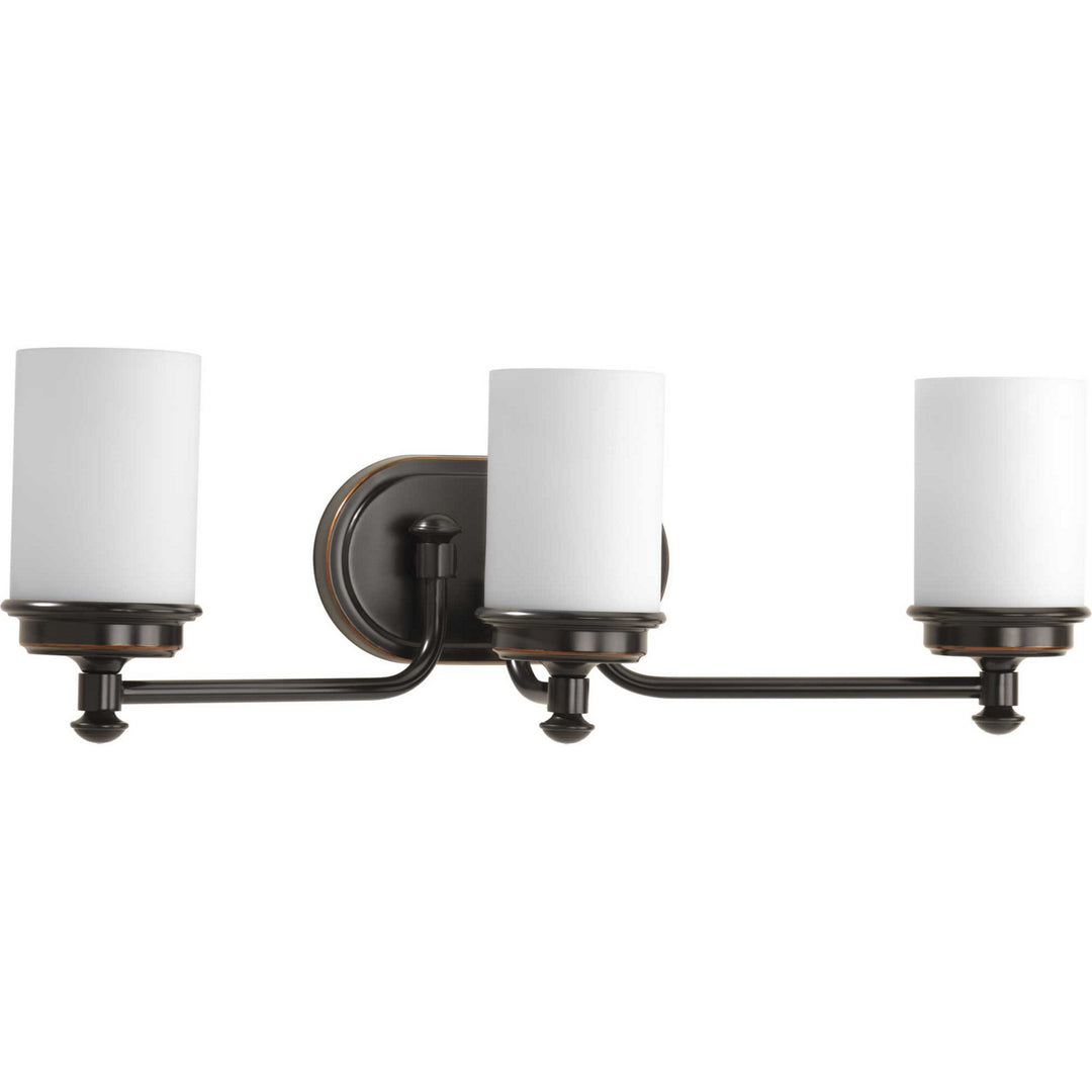 Glide Three Light Bath in Rubbed Bronze - available from The Lighting Shoppe, trusted by Canadian homeowners
