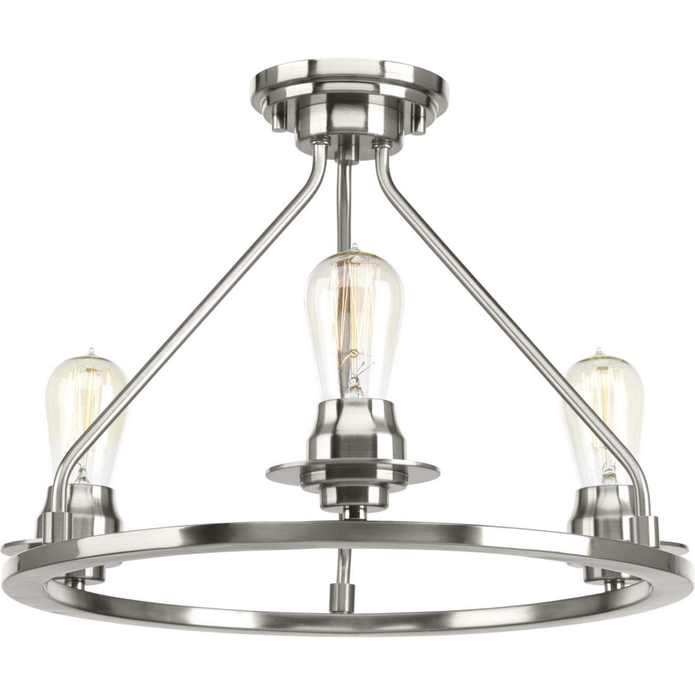 Progress Canada - P350036-009 - Three Light Semi-Flush Convertible - Debut - Brushed Nickel