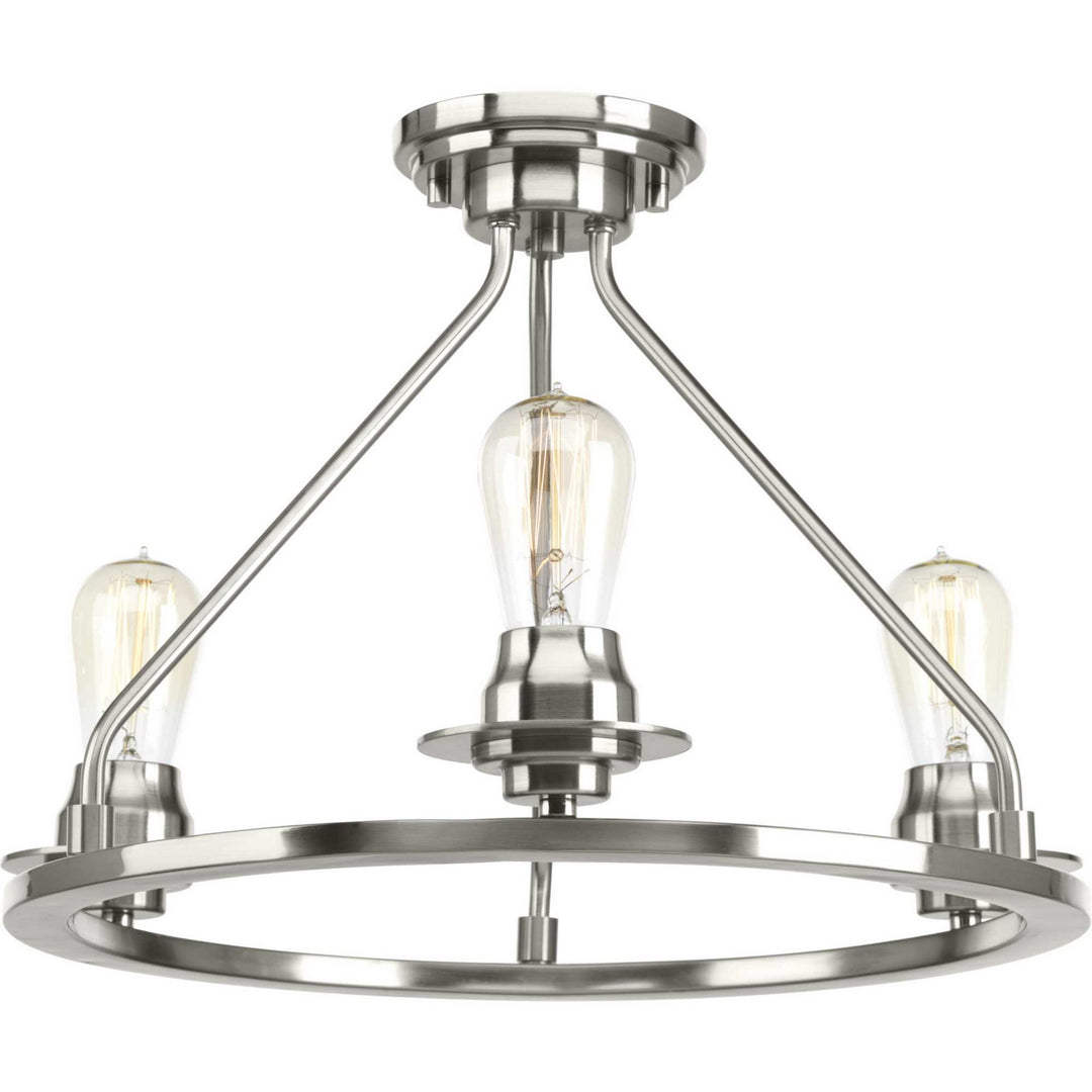 Progress Canada - P350036-009 - Three Light Semi-Flush Convertible - Debut - Brushed Nickel