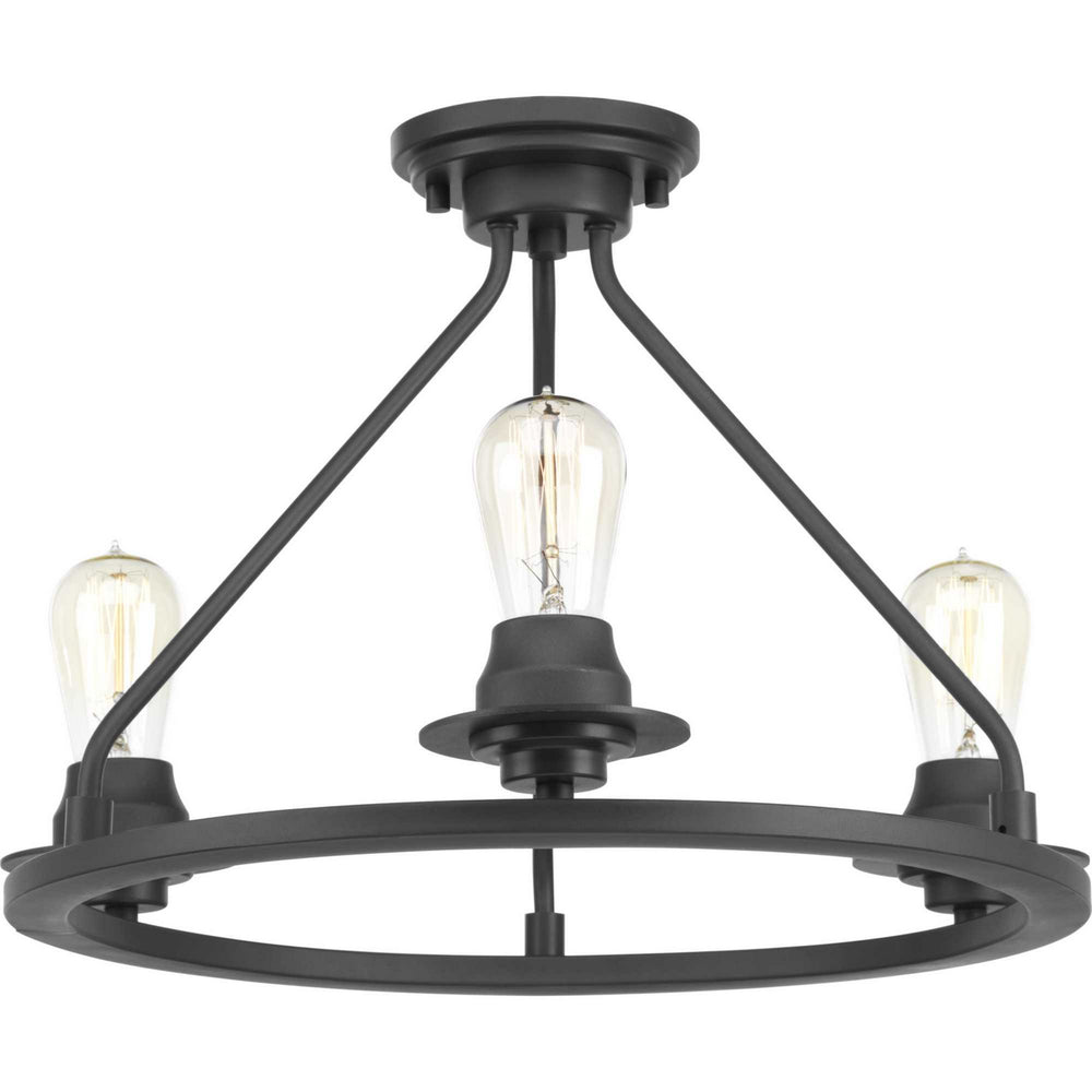 Progress Canada - P350036-143 - Three Light Semi-Flush Convertible - Debut - Graphite