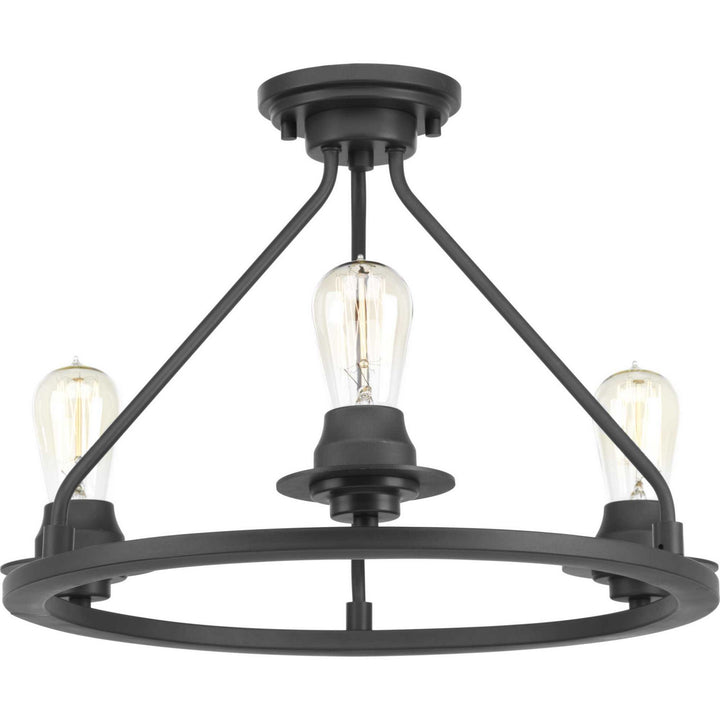 Progress Canada - P350036-143 - Three Light Semi-Flush Convertible - Debut - Graphite