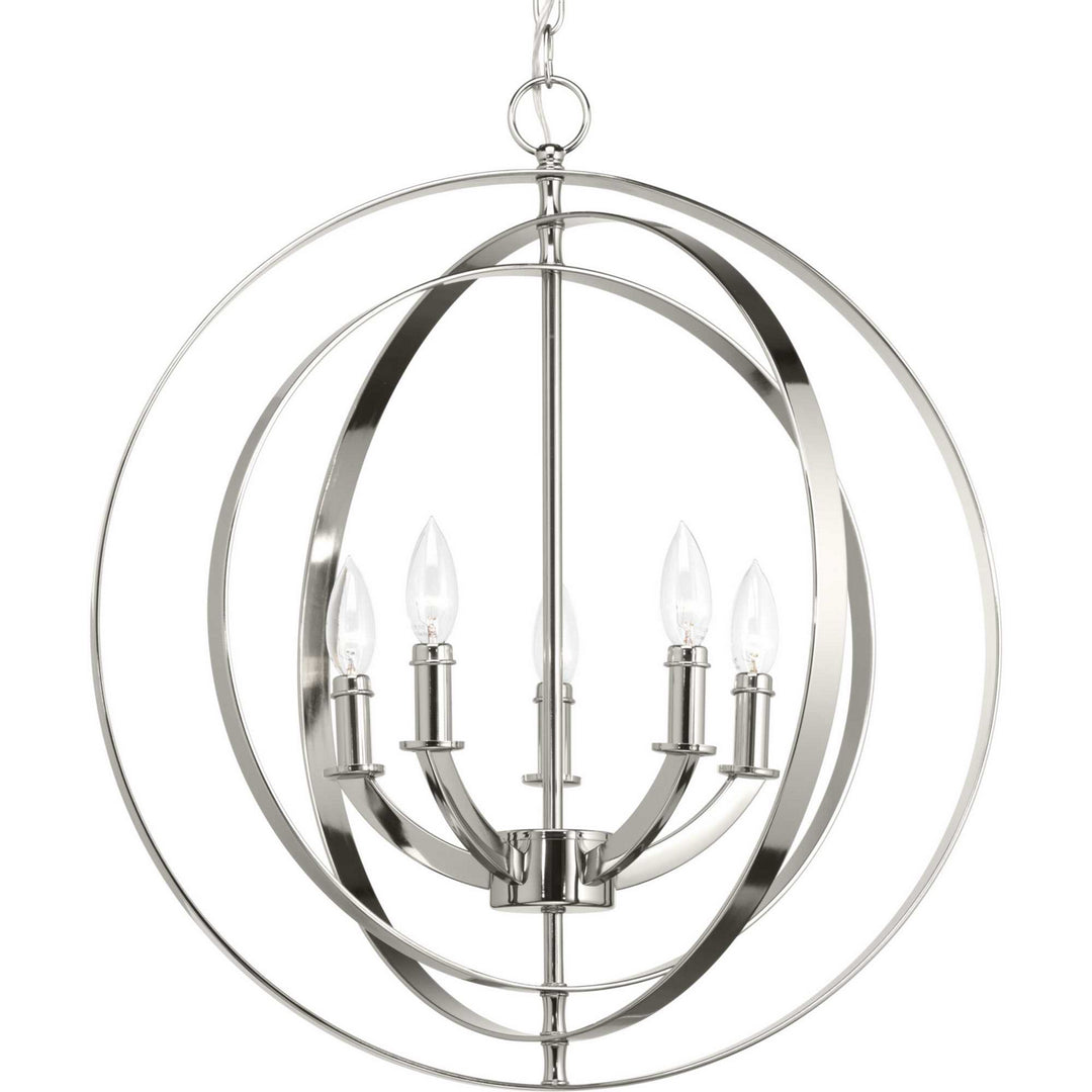Progress Canada - P3841-104 - Five Light Pendant - Equinox - Polished Nickel