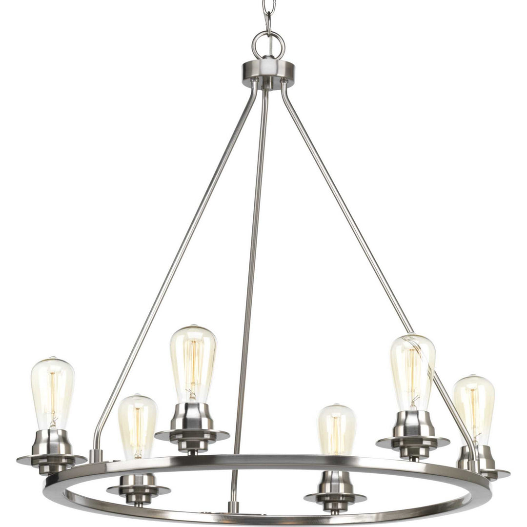 Progress Canada - P400015-009 - Six Light Chandelier - Debut - Brushed Nickel