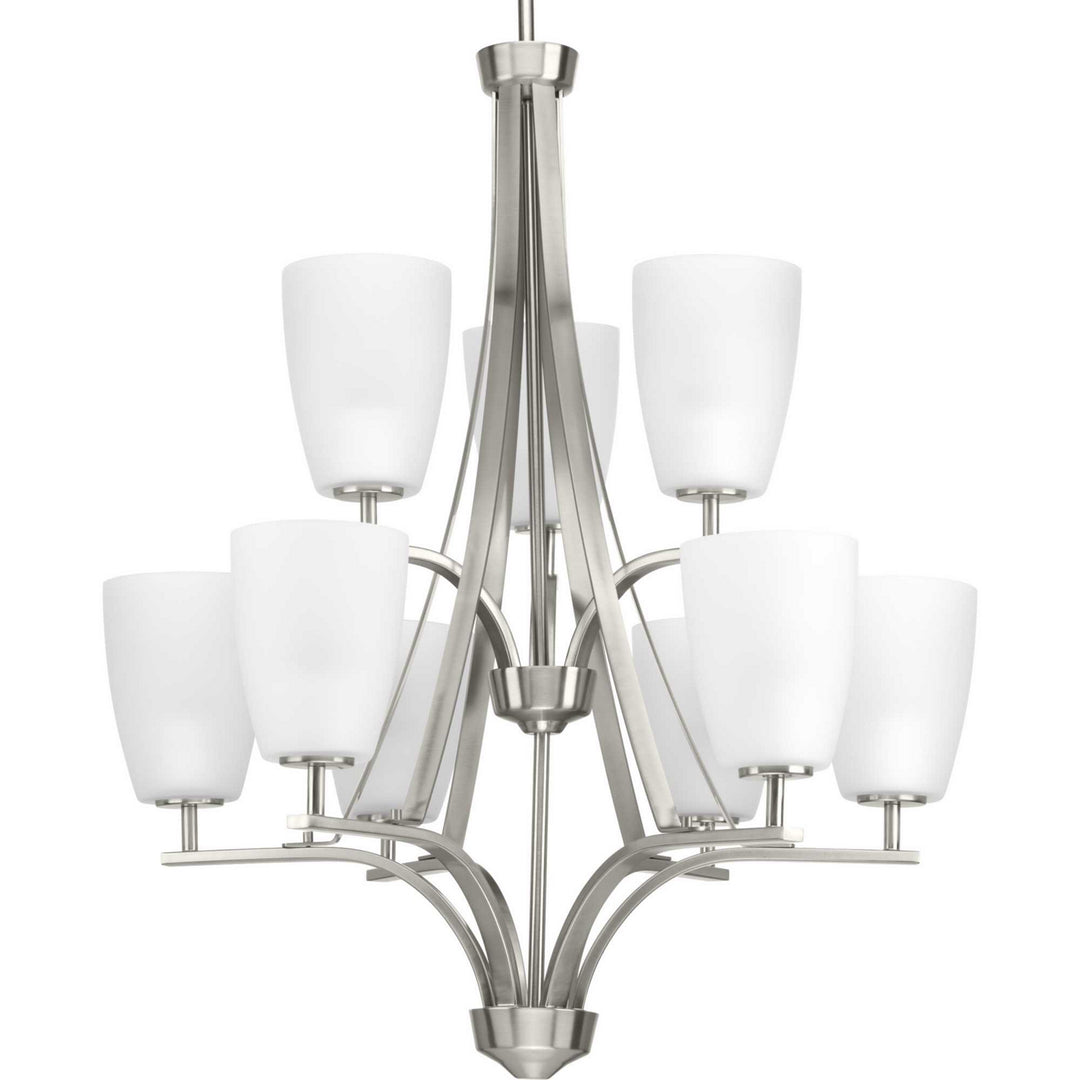 Progress Canada - P400044-009 - Nine Light Chandelier - Leap - Brushed Nickel