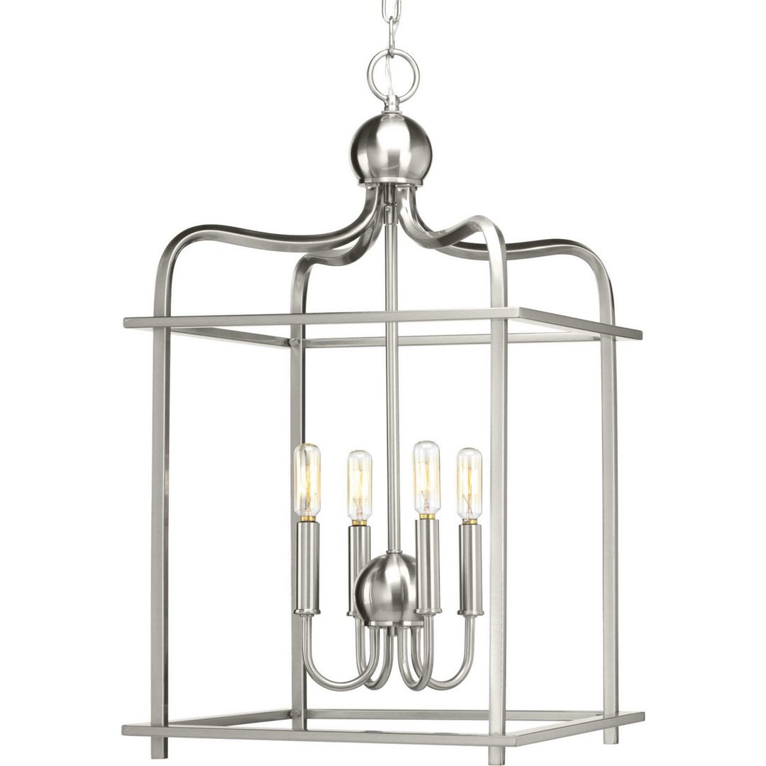 Progress Canada - P500036-009 - Four Light Foyer Pendant - Assembly Hall - Brushed Nickel