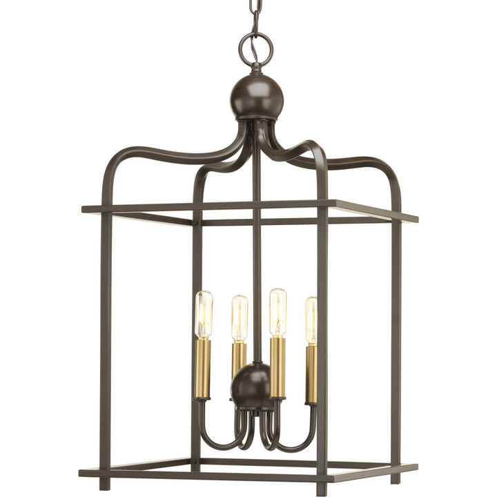 Progress Canada - P500036-020 - Four Light Foyer Pendant - Assembly Hall - Antique Bronze