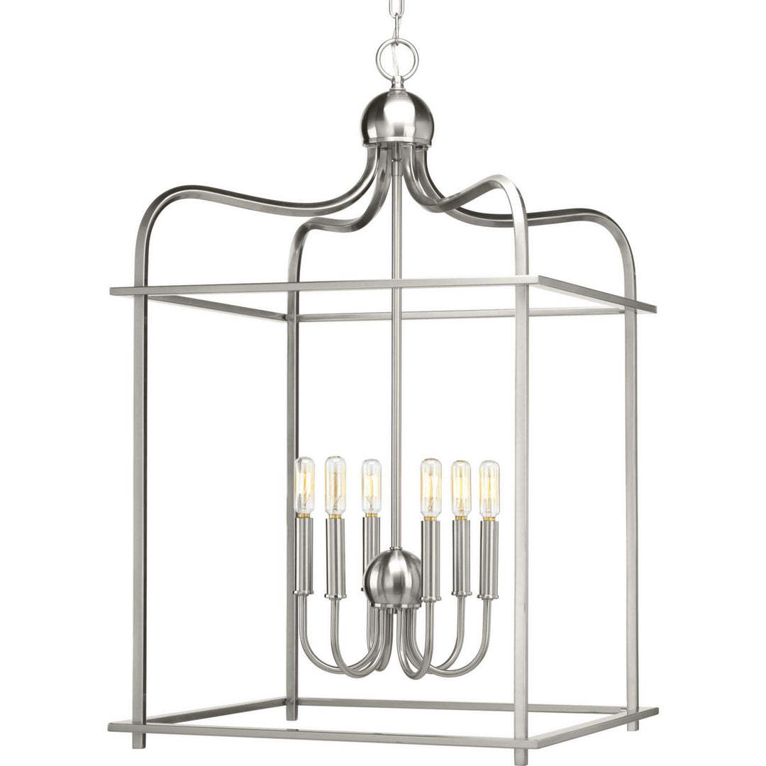 Progress Canada - P500037-009 - Six Light Foyer Pendant - Assembly Hall - Brushed Nickel