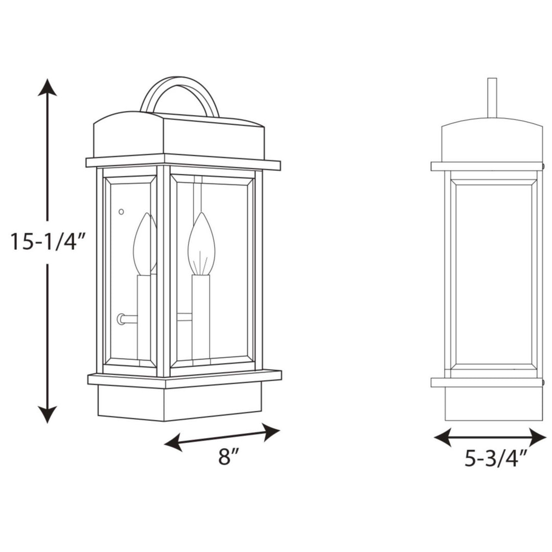 Progress Canada - P560002-031 - Two Light Wall Lantern - Santee - Black