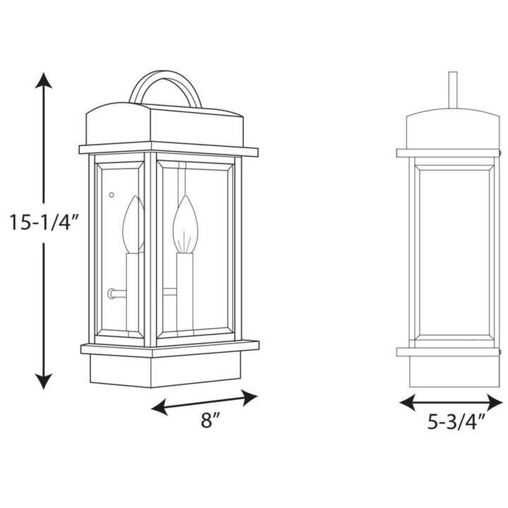 Progress Canada - P560002-031 - Two Light Wall Lantern - Santee - Black